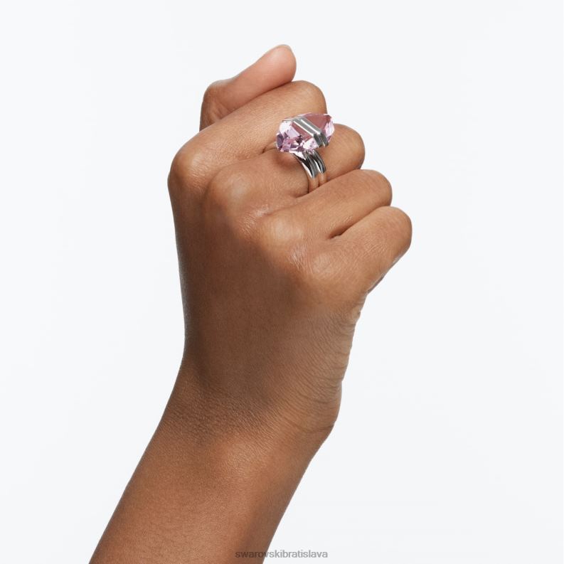 lucentný prsteň magnetické zapínanie, hruškový strih, ružové, rhodiované B8ZNT1077 Swarovski šperky - Image 2