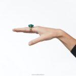 lucentný prsteň magnetické zatváranie, zelené, pozlátené B8ZNT1038 Swarovski šperky - Image 2