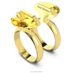 lucentný prsteň magnetické zatváranie, žlté, pozlátené B8ZNT1064 Swarovski šperky - Image 5