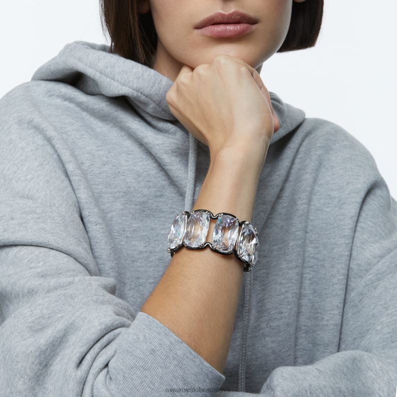 manžeta na harmóniu nadrozmerné plávajúce kryštály, biela, povrchová úprava zmiešaný kov B8ZNT616 Swarovski šperky - Image 2