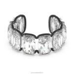 manžeta na harmóniu nadrozmerné plávajúce kryštály, biela, povrchová úprava zmiešaný kov B8ZNT616 Swarovski šperky