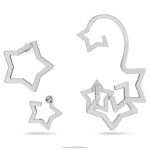 manžeta na ucho stella zmiešané rezy, hviezdicové, biele, rhodiované B8ZNT377 Swarovski šperky - Image 4