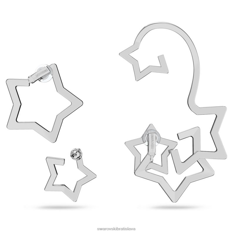 manžeta na ucho stella zmiešané rezy, hviezdicové, biele, rhodiované B8ZNT377 Swarovski šperky - Image 4