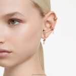 manžeta na uši dextera zmiešané strihy, biele, pozlátené B8ZNT401 Swarovski šperky - Image 2