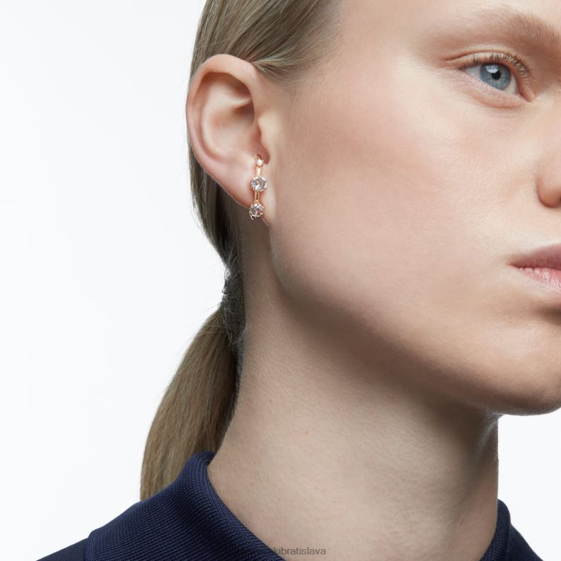 manžety na uši constella asymetrický dizajn, okrúhly strih, biela, pozlátená ružovým zlatom B8ZNT972 Swarovski šperky - Image 2