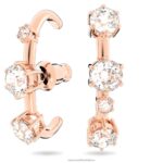 manžety na uši constella asymetrický dizajn, okrúhly strih, biela, pozlátená ružovým zlatom B8ZNT972 Swarovski šperky - Image 3