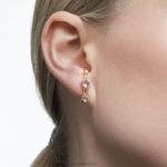 manžety na uši constella asymetrický dizajn, okrúhly strih, biela, pozlátená ružovým zlatom B8ZNT972 Swarovski šperky - Image 4