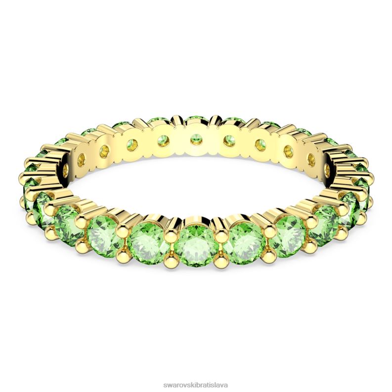 matricovy_kruzok_okruhly_strih_zelena_pozlatena_b8znt995_swarovski_sperky.jpg matricový krúžok okrúhly strih, zelená, pozlátená B8ZNT995 Swarovski šperky - Image 1