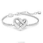 matricový náramok srdce, biele, rhodiované B8ZNT440 Swarovski šperky