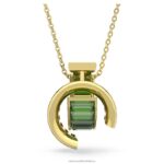 matricový prívesok bagetový rez, zelený, pozlátený B8ZNT204 Swarovski šperky - Image 4