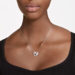 matricový prívesok zmiešané rezy, srdce, biele, rhodiované B8ZNT242 Swarovski šperky - Image 2