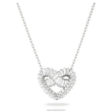 matricový prívesok zmiešané rezy, srdce, biele, rhodiované B8ZNT242 Swarovski šperky