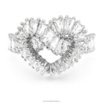 matrix koktejlový prsteň zmiešané rezy, srdce, biele, rhodiované B8ZNT1095 Swarovski šperky