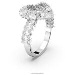 matrix koktejlový prsteň zmiešané rezy, srdce, biele, rhodiované B8ZNT1095 Swarovski šperky - Image 3
