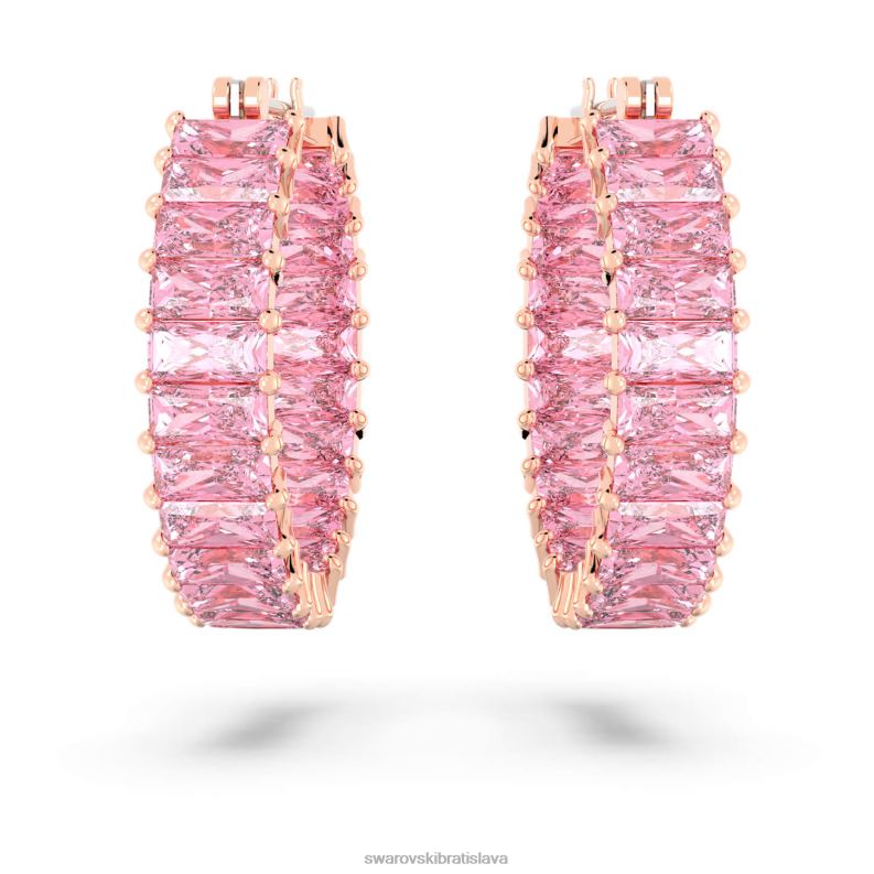 matrix kruhové náušnice bagetový rez, ružový, pozlátený ružovým zlatom B8ZNT937 Swarovski šperky - Image 3