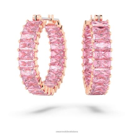 matrix kruhové náušnice bagetový rez, ružový, pozlátený ružovým zlatom B8ZNT937 Swarovski šperky