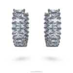 matrix kruhové náušnice bagetový rez, sivý, ruténiový B8ZNT866 Swarovski šperky - Image 3