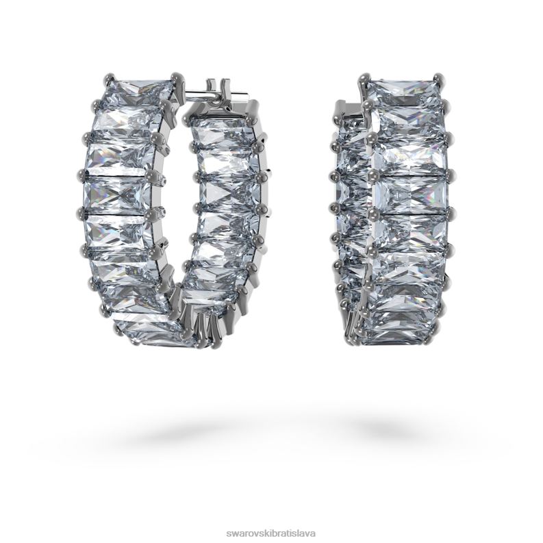matrix_kruhove_nausnice_bagetovy_rez_sivy_ruteniovy_b8znt866_swarovski_sperky.jpg matrix kruhové náušnice bagetový rez, sivý, ruténiový B8ZNT866 Swarovski šperky - Image 1