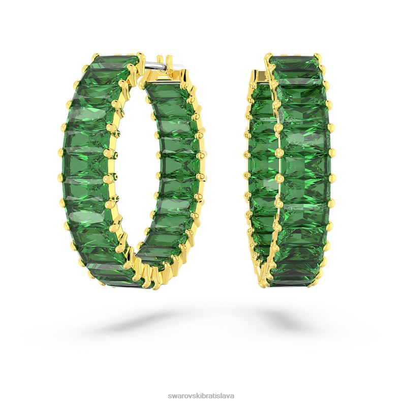 matrix_kruhove_nausnice_bagetovy_rez_zeleny_pozlateny_b8znt862_swarovski_sperky.jpg matrix kruhové náušnice bagetový rez, zelený, pozlátený B8ZNT862 Swarovski šperky - Image 1
