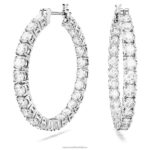 matrix kruhové náušnice okrúhly výbrus, biely, rhodiovaný B8ZNT911 Swarovski šperky
