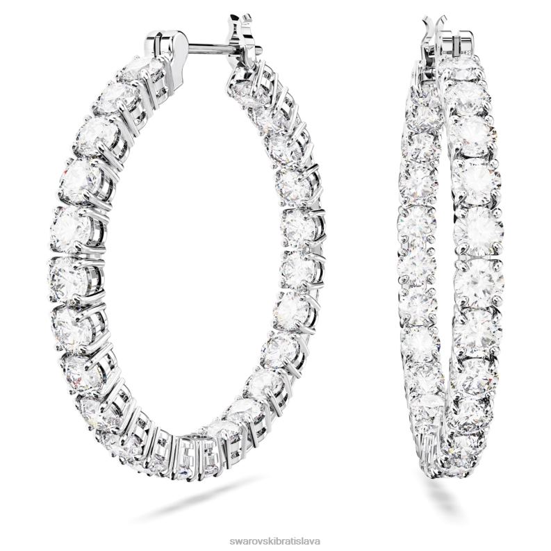matrix_kruhove_nausnice_okruhly_vybrus_biely_rhodiovany_b8znt911_swarovski_sperky.jpg matrix kruhové náušnice okrúhly výbrus, biely, rhodiovaný B8ZNT911 Swarovski šperky - Image 1
