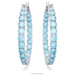 matrix kruhové náušnice okrúhly výbrus, modrá, rhodiovaná B8ZNT923 Swarovski šperky - Image 3