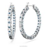 matrix kruhové náušnice okrúhly výbrus, modrá, rhodiovaná B8ZNT923 Swarovski šperky - Image 5