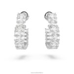 matrix kruhové náušnice srdce, biele, rhodiované B8ZNT878 Swarovski šperky - Image 3