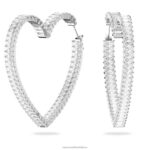 matrix kruhové náušnice srdce, biele, rhodiované B8ZNT938 Swarovski šperky