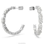 mesmera kruhové náušnice zmiešané rezy, biele, rhodiované B8ZNT932 Swarovski šperky