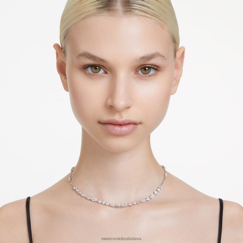 mesmera náhrdelník zmiešané strihy, rozptýlené prevedenie, biela, rhodiované B8ZNT106 Swarovski šperky - Image 2