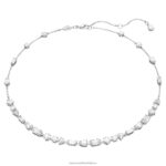 mesmera náhrdelník zmiešané strihy, rozptýlené prevedenie, biela, rhodiované B8ZNT106 Swarovski šperky