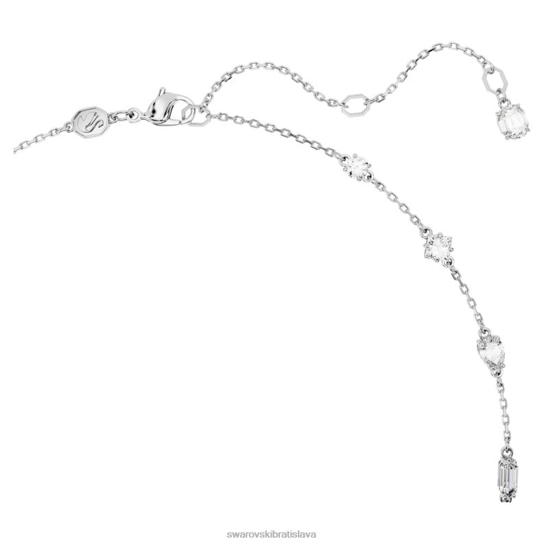 mesmera náhrdelník zmiešané strihy, rozptýlené prevedenie, biela, rhodiované B8ZNT106 Swarovski šperky - Image 4