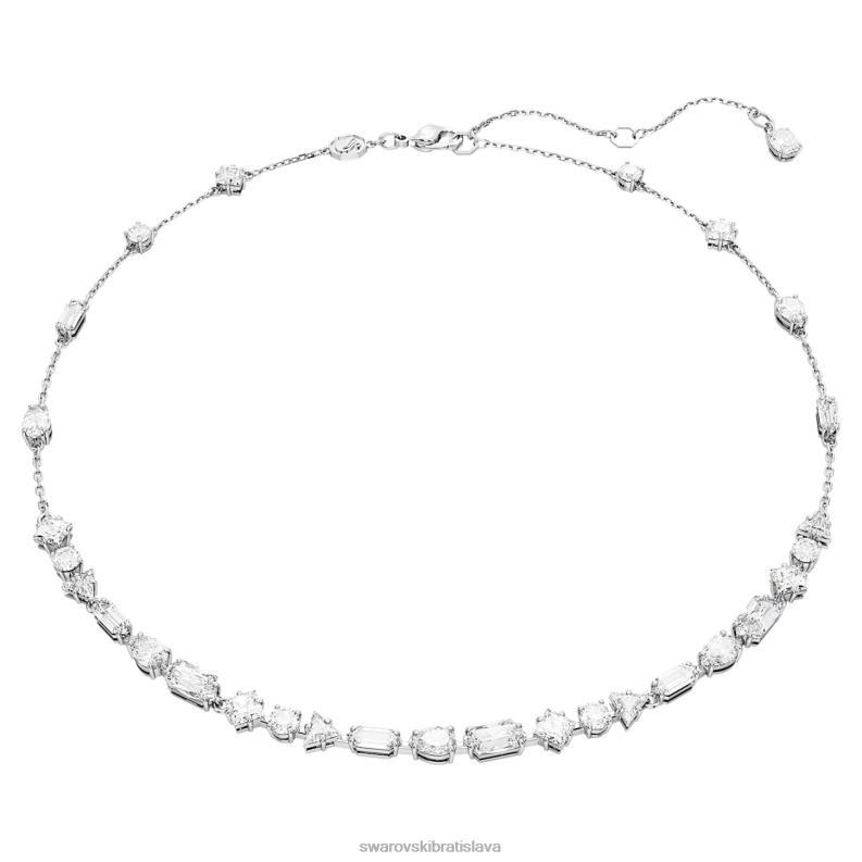 mesmera náhrdelník zmiešané strihy, rozptýlené prevedenie, biela, rhodiované B8ZNT106 Swarovski šperky - Image 1