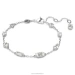 mesmera náramok zmiešané strihy, rozptýlené prevedenie, biela, rhodiované B8ZNT519 Swarovski šperky
