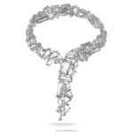 mesmera y náhrdelník nadrozmerné kryštály, biele, rhodiované B8ZNT150 Swarovski šperky