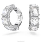 Millenia klipové náušnice hranatý rez, biela, rhodiovaná B8ZNT888 Swarovski šperky