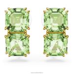 Millenia klipové náušnice hranatý rez, zelená, pozlátená B8ZNT942 Swarovski šperky