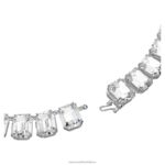 millenia náhrdelník osemhranného strihu biela, rhodiovaná B8ZNT52 Swarovski šperky - Image 4