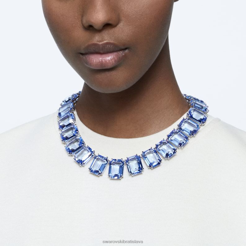 millenia náhrdelník osemhranného strihu nadrozmerné kryštály, modré, rhodiované B8ZNT148 Swarovski šperky - Image 2