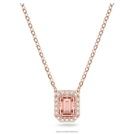 millenia náhrdelník osemhranného strihu ružové, pozlátené ružovým zlatom B8ZNT45 Swarovski šperky