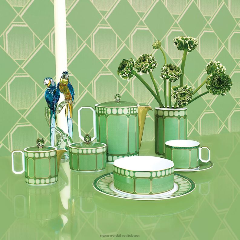 miska na cereálie signum porcelán, zelená B8ZNT1720 Swarovski dekorácie - Image 2