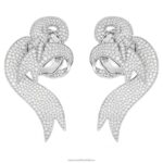 módne labuťkové klipsové náušnice asymetrické prevedenie, labuť, biele, rhodiované B8ZNT946 Swarovski šperky