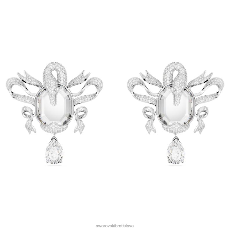 modne_labutkove_klipsove_nausnice_labut_biela_rhodiovana_b8znt948_swarovski_sperky.jpg módne labuťkové klipsové náušnice labuť, biela, rhodiovaná B8ZNT948 Swarovski šperky - Image 1