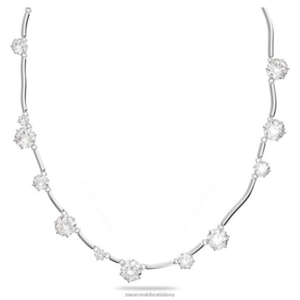 náhrdelník constella zmiešané kruhové výbrusy, biele, rhodiované B8ZNT77 Swarovski šperky