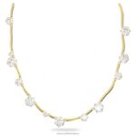 náhrdelník constella zmiešané okrúhle výbrusy, biele, pozlátené B8ZNT99 Swarovski šperky