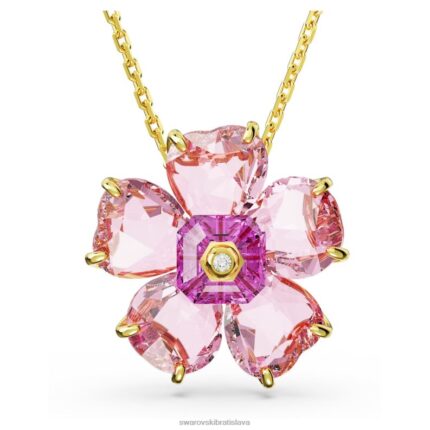náhrdelník florere kvet, ružový, pozlátený B8ZNT69 Swarovski šperky