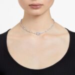 náhrdelník gema zmiešané rezy, kvet, biela, rhodiované B8ZNT20 Swarovski šperky - Image 2