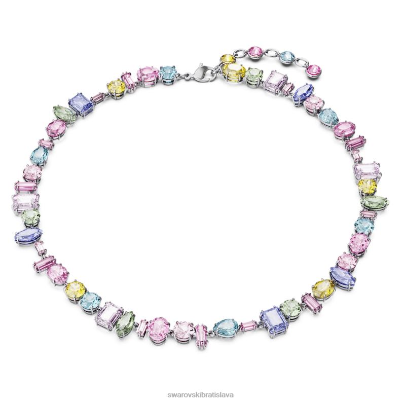 nahrdelnik_gema_zmiesane_strihy_viacfarebne_rhodiovane_b8znt113_swarovski_sperky.jpg náhrdelník gema zmiešané strihy, viacfarebné, rhodiované B8ZNT113 Swarovski šperky - Image 1