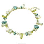náhrdelník gema zmiešané strihy, zelené, pozlátené B8ZNT112 Swarovski šperky - Image 2
